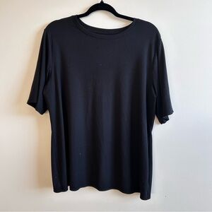Classic Nine West Ribbed Black Women's T-Shirt | size 1X | soft spun